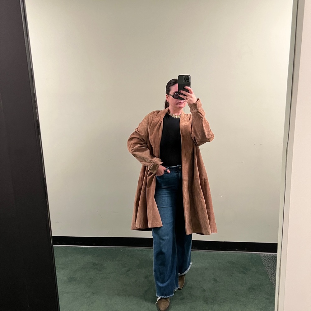 100% Genuine Tan Leather Duster